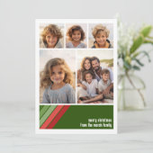 Rot-grüne Retrostreifen - 5 Fotomaterial Feiertagskarte (Stehend Vorderseite)