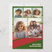 Rot-grüne Retrostreifen - 5 Fotomaterial Feiertagskarte (Vorderseite)