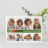 Rot-grüne Retrostreifen - 8 Fotomaterial Feiertagskarte (Stehend Vorderseite)