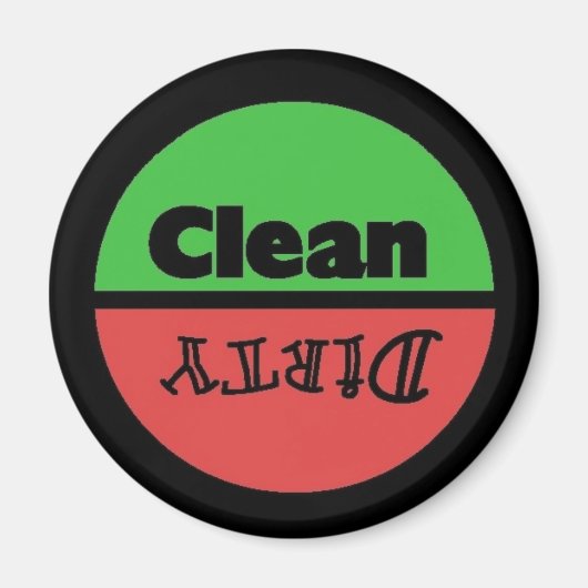 Rot/grüne, saubere Spülmaschine Magnet (Vorne)