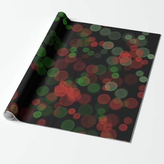 Rot-grüne schwarze Blasen Bokeh-Effekt Geschenkpapier (Ungerollt)