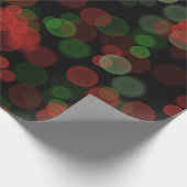 Rot-grüne schwarze Blasen Bokeh-Effekt Geschenkpapier (Ecke)