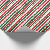 Rot-grüne Streifen Geschenkpapier (Ecke)