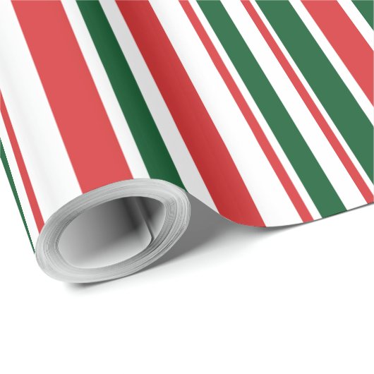 Rot-grüne Streifen Geschenkpapier (Rolleneckpunkt)
