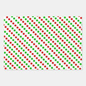 Rot grüne Streifen Punkte Frohe Weihnachtstypograf Geschenkpapier Set (Vorderseite 2)