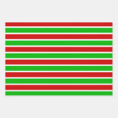 Rot grüne Streifen Punkte Frohe Weihnachtstypograf Geschenkpapier Set (Vorderseite)