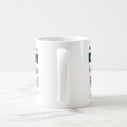 Rot-grüne Tasse für Hirsche und Blockdruck