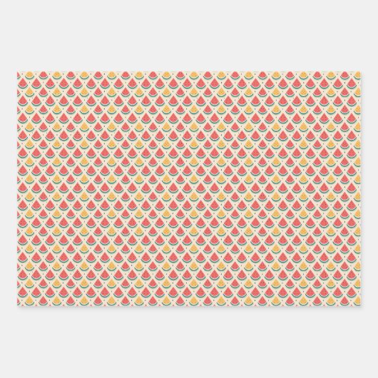 Rot-grüne und gelbe Sommervibes mit Wassermelone Geschenkpapier Set (Vorderseite 2)