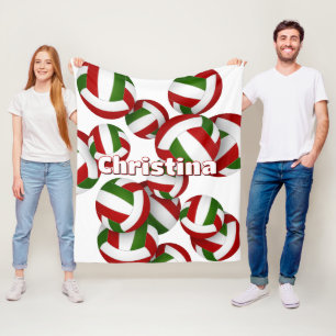 Rot-grüne Volleyballs Mädcheneinrichtung Fleecedecke