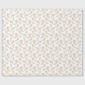 Rot, grüne Wasserfarbe, Candy Cane Muster Geschenkpapier (Flach)