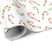Rot, grüne Wasserfarbe, Candy Cane Muster Geschenkpapier (Rolleneckpunkt)