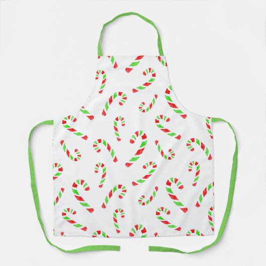 Rot, grüne Wasserfarbe, Candy Cane Muster Schürze (Vorderseite)