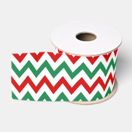 Rot-grüne Weihnachts-Chevron-Schleife Ripsband