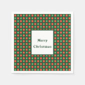 Rot grüne Weihnachtsbälle Frohe Weihnachtsfeier Serviette (Vorderseite)