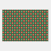 Rot grüne Weihnachtsbände Festliche Weihnachten We Geschenkpapier Set (Vorderseite)
