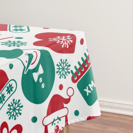 Rot-grüne Weihnachtsdecke Tischdecke (Beispiel)