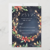 Rot-grüne Weihnachtsfeiertage-Blume wreaaat UAWG Einladung (Vorderseite)