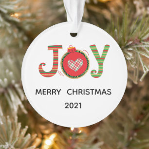 Rot Grüne Weihnachtsfreude Ornament