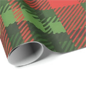 Rot-grüne Weihnachtspapier Geschenkpapier (Rolleneckpunkt)