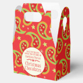 Rot-grüne Weihnachtssternpisley Geschenkboxen Geschenkschachtel (Geöffnet)