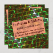 Rot-grüner Fleck, Kratzer, Gras- oder Wandeffekt Einladung (Vorne/Hinten)