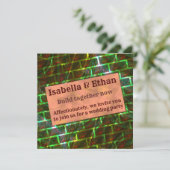 Rot-grüner Fleck, Kratzer, Gras- oder Wandeffekt Einladung (Stehend Vorderseite)