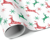 Rot-grüner Krustling-Glitzer Geschenkpapier (Rolleneckpunkt)