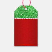 Rot-grüner Satin-Bogen Glitzer DIY Weihnachtswunsc Geschenkanhänger (Rückseite)