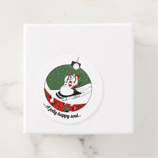 Rot / Grüner Schneemann Geschenkanhänger (Beispiel)