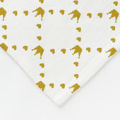 Rot|Grüner Streifen| Gold Crown Muster Royal Fleecedecke (Ecke)