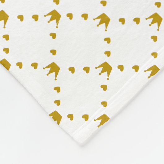 Rot|Grüner Streifen| Gold Crown Muster Royal Fleecedecke (Ecke)