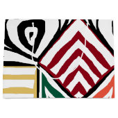 Rot-grüner Tribal-Mud-Tuch-Muster Afrikanisch Große Geschenktüte (Vorderseite)