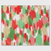 Rot, grüner Weihnachtsstrich Geschenkpapier (Flach)