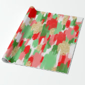 Rot, grüner Weihnachtsstrich Geschenkpapier (Ungerollt)