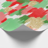 Rot, grüner Weihnachtsstrich Geschenkpapier (Ecke)