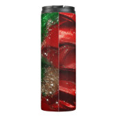 Rot-grüner Wirbel-Weihnachtsglitter Thermosbecher (Rückseite)