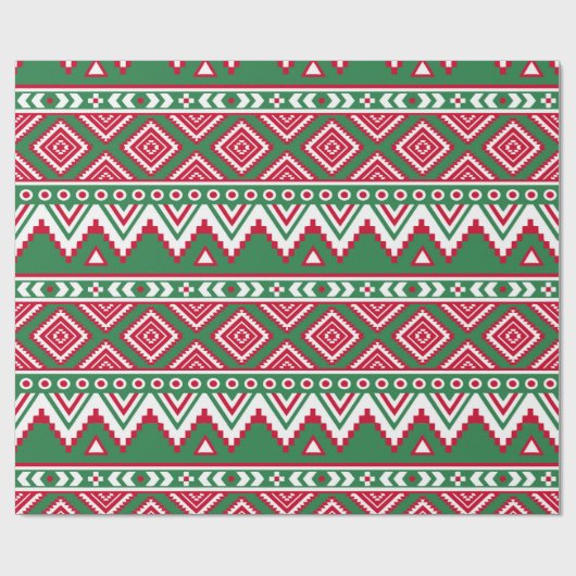 Rot-grünes Aztekappenpapier Geschenkpapier (Flach)