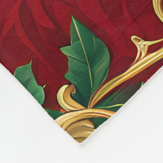 Rot grünes Blumendekor Urlaub Fleece Blanket (Ecke)