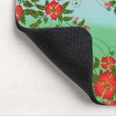Rot-grünes Blumenmuster Mousepad (Ecke)