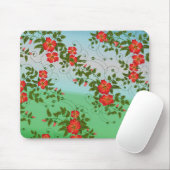 Rot-grünes Blumenmuster Mousepad (Mit Mouse)