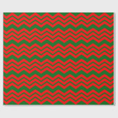 Rot-grünes Chevron-Musterdesign Geschenkpapier (Flach)