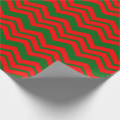 Rot-grünes Chevron-Musterdesign Geschenkpapier (Ecke)