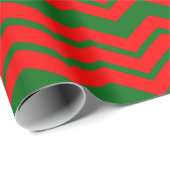 Rot-grünes Chevron-Musterdesign Geschenkpapier (Rolleneckpunkt)
