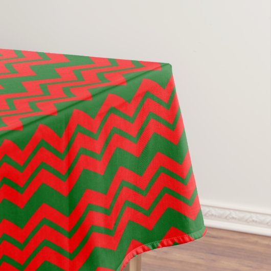 Rot-grünes Chevron-Musterdesign Tischdecke (Beispiel)