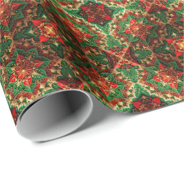 Rot-grünes dekoratives Weihnachtspapier Geschenkpapier