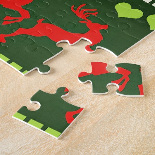 Rot-grünes Feiertagsmuster Puzzle (Seite)