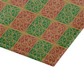 Rot-Grünes Fleur-de-lis-Muster Schneidebrett (Ecke)