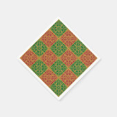 Rot-Grünes Fleur-de-lis-Muster Serviette (Ecke)