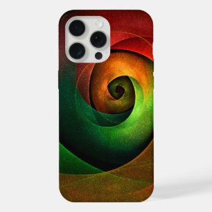 Rot Grünes Florales Modernes Abstrakte Kunstmuster iPhone 15 Pro Max Hülle