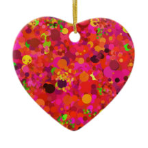 Rot grünes Gold und rosa Punkte Dekorative Ornamen